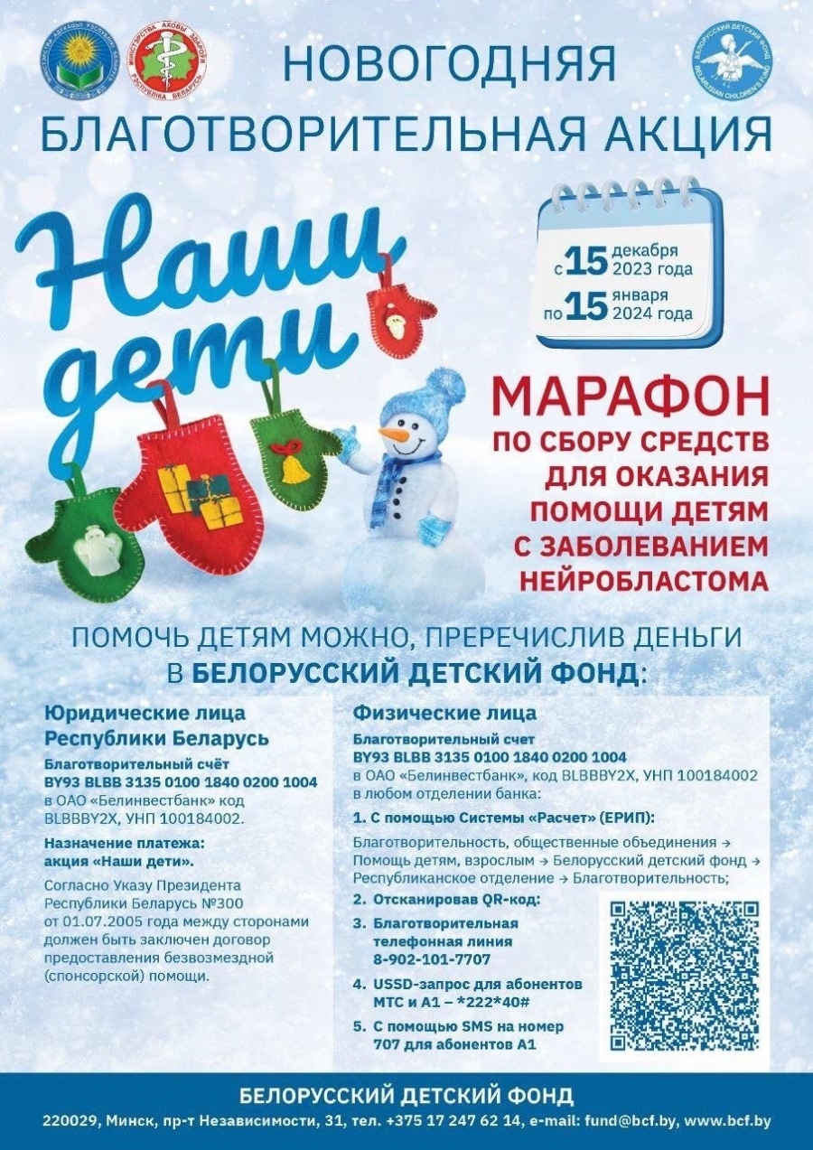 Информационная листовка новогодняя благотворительная акция «Наши дети»